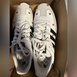 Adidas sambas with purple flowers US 11 EUR 44